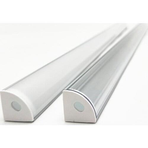 Factory sale V shape 50cm led bar light housing V shape Triangle aluminum profile mikly/clear cover