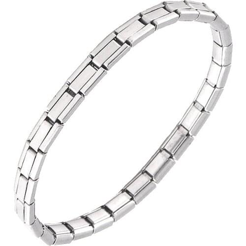 Women Jewelry 5mm Splice Elastic Stretch Energy Sport Magnetic Germanium Italian Charm Bracelet New Fashion Stainless Steel ST30