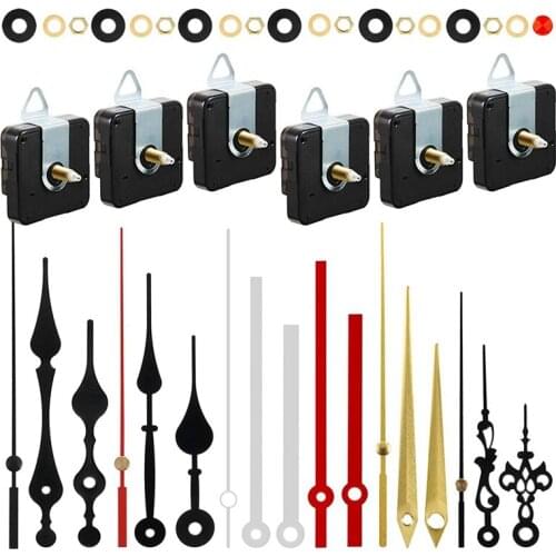 12 PCS Wall Quartz Clock Movement Mechanism DIY Replacement Repair Tool Part Clock Motor Kit with Different Clock Hands
