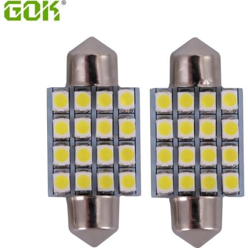 500pcs/lot Led Interior Dome led Festoon led Reading Light LED Bulb Light festoon 16smd LED 1210 36mm 39mm 42mm 31mm White 12V