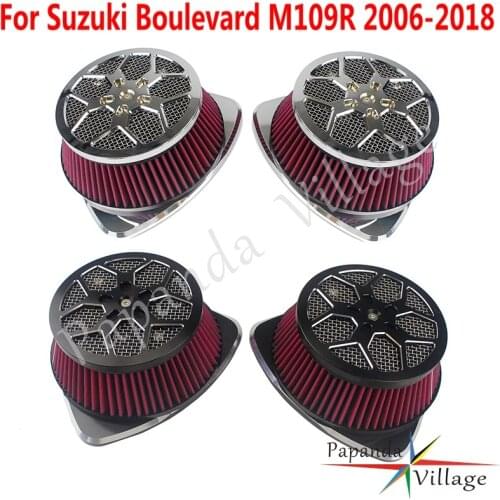 Motorcycle Big Air Cleaner Filter Intake For Suzuki VZR VLR 1800 M109R2 M109RZ C1800R C1800RT Intruder Double Air Filter Intakes