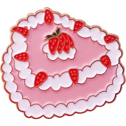 Strawberry cake Enamel pin