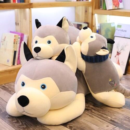 Husky doll big doll sleeping pillow 50-100cm large pet cute dog plush stuffed toy super soft short fluff birthday gift