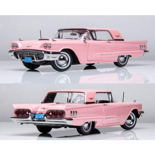 Diecast 1:18 Ford Thunderbird 1960 Pink Muscle Car Simulation Alloy Vehicle Model Metal Adult Collection Decoration Display Gift