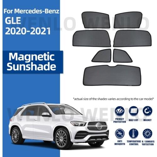 For Mercedes Benz GLE W167 2020-2021 Magnetic Meshes Cool Down Shadings Removable Special Curtain Block Light Net Car Sun Shade