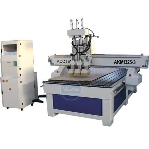 Multi Function 1325 Pneumatic 3 Spindles Tool Changing ATC Cnc Router Woodworking for Design Furniture