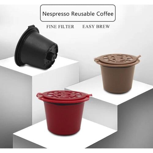 Refillable Coffee Capsule For Nespresso Machine Reusable Coffee Pod Coffeeware Filter Cup For Nescafe With Spoon Brush