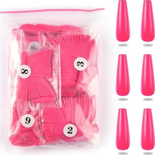 1 Box of Long Nails with 500 Pieces of False Nails Ballet False Nails Wear Full Ballet Solid Color Nail Art Patch Decoration