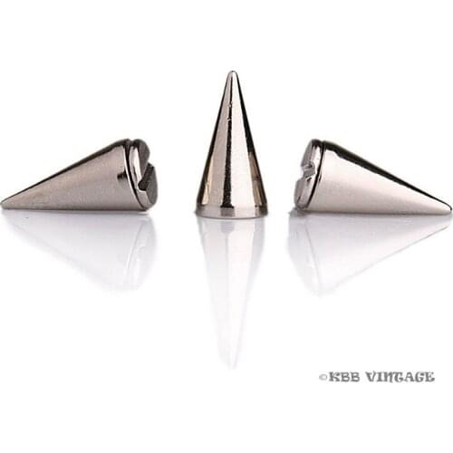 Wholesale ! 500pc Metal Punk Spikes Gothic Cone Stud Screwback Medium 5/8'' silver