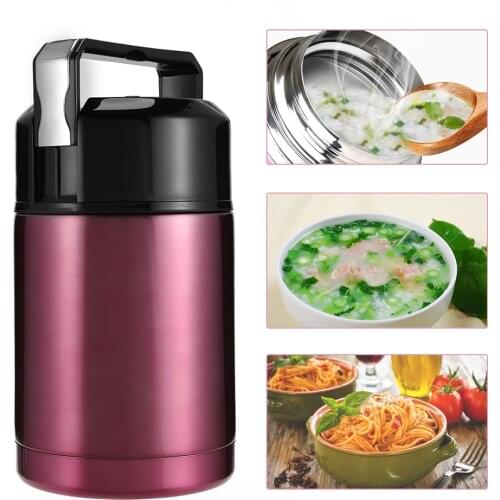Original 1000ML Stainless Steel Braised Beaker Double Wall Smolder Food Porridge Insulated Thermos Vacuum Pot Soup Lunch Bucket