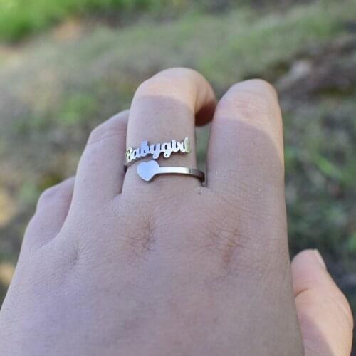 Popular in Europe and the United States, retro letters Babygirl ring female personality simple love ring