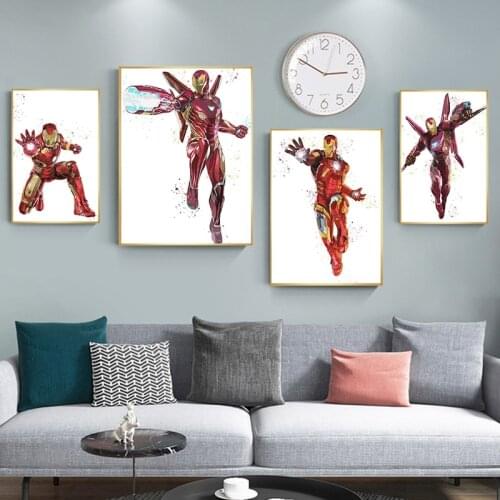 Avengers Superhero Iron Man Posters Print Wall Art Canvas Painting Marvel Comics Pictures Living Room KidS Bedroom Decor Mural