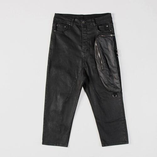 American Famous Brand RO 2020ss New Black Washed Jeans Streetwear Techwear Y2k Sweatpants Traf Men Trousers Mens Pants