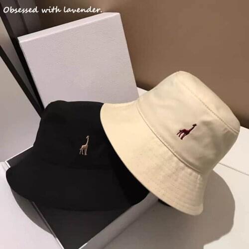 Hat female black fisherman hat Korean Japanese Joker straight wide-brimmed summer bucket hat sunshade suns