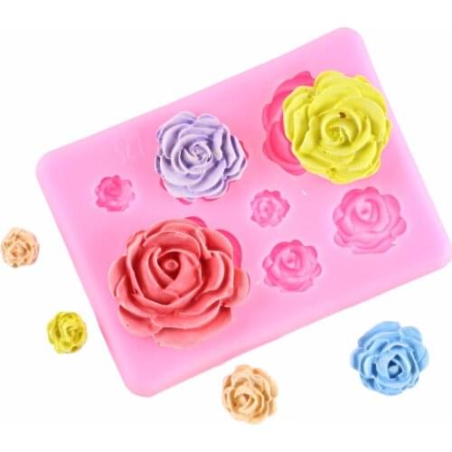 Rose Flowers Fondant Silicone Mold 3D Craft Chocolate Candy Resin Clay Mold Cake Decorating Tools kitchen Pastry Baking Tools