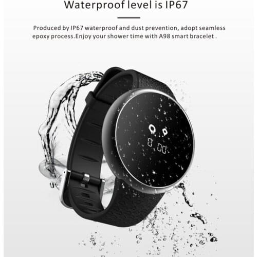 2017 new A98 IP67 waterproof smart watch with Bluetooth 4.0 0.66 inch OLED APP for IOS android phone