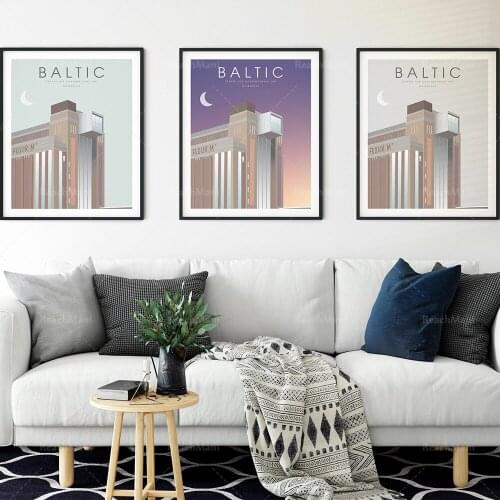 Modern architectural canvas painting visual impact posters and prints living room home decoration wall art pictures