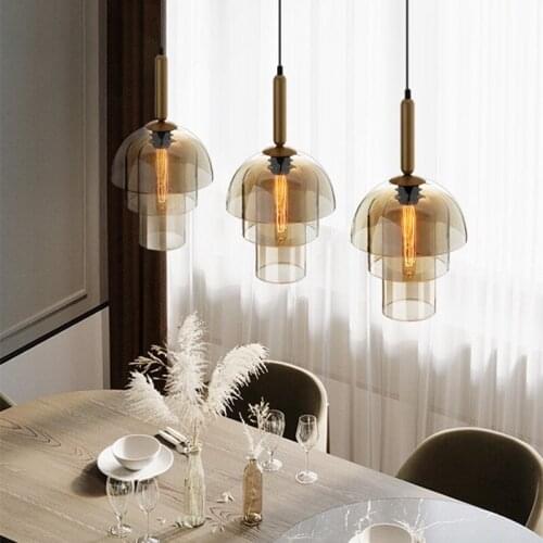 Industrial Style Restaurant Glass Pendant Lamp Vintage Art Champagne Glass Living Room Aisle Bar Decor Hanging Light Fixtures