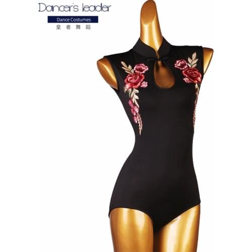 Sexy women Modern Dance One Piece Top Sleeveless Latin Dance Top leotard National Standard Ballroom Dance Top Gymnastics