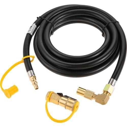 12FT Propane Gas Extension Line with 1/4" Quick Disconnect Fitting Propane Extension Hose Connect Outdoor RV Trailer for Grill