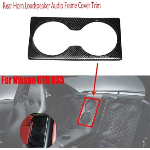 For Nissan GTR R35 2008-2016 Real Carbon Fiber Car Styling Rear Horn Loudspeaker Audio Frame Cover Trim