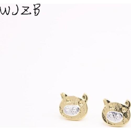WJZB Trendy Cute Pig Head Stud Earrings Face and nose different color combination of earrings for woman