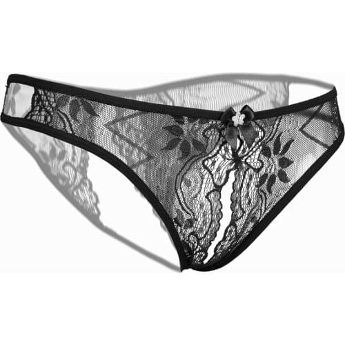 Women Sexy Lingerie open crotch panties cute porn floral lace underwear Crotchless couple sex wear flirty briefs