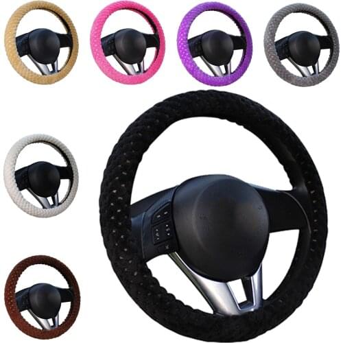 Winter Car Steering Wheel Cover/Universal Soft Warm Plush Covers for steering women men girl car interior