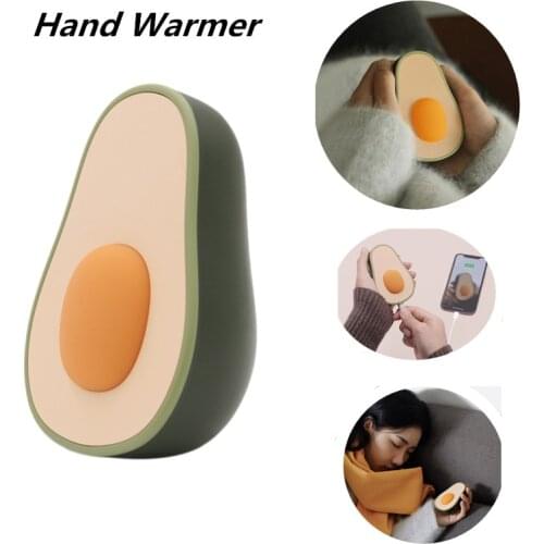 Winter Sale Avocado Pocket Heater Hand Warmer 4000mAh Electric Rechargeable Phone Power Bank Charger kawaii Hand Warmer gift