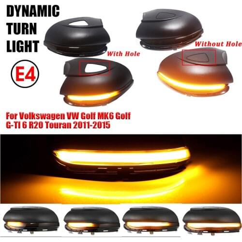 2pcs For Volkswagen VW Golf 6 MK6 GTI R32 08-14 2Pcs Car Dynamic LED Turn Signal Light Rearview Mirror Blinker Indicator