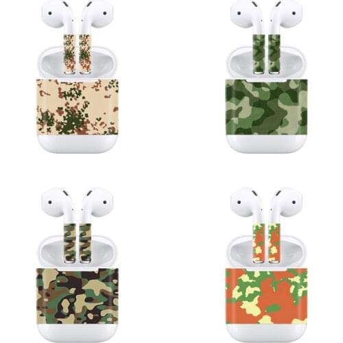 2pcs/lot Camouflage design Vinyl Sticker earphone headphone For AirPod Skins Removable Decal pvc sticker