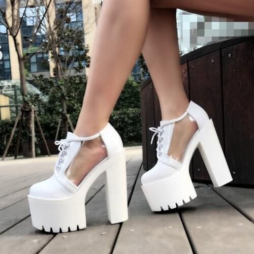 2019 autumn new muffin crude with single shoes 15 cm super high heel womens shoes nightclub waterproof platform sexy high heels