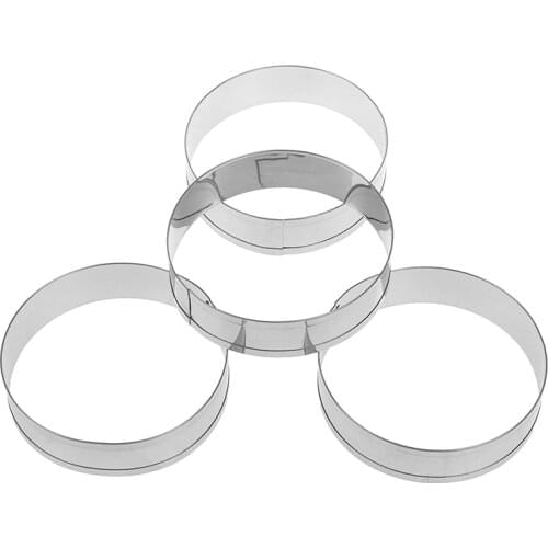 4 Pcs/set Stainless Steel English Muffin Rings Egg Pancake Biscuit Crumpet Cutter French Dessert Tray Baking Decorating Tools