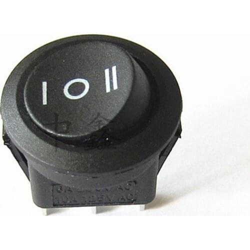 5Pcs 20mm Diameter Small Round Boat Rocker Switches Mini Round Black 3 Pin ON-OFF-ON Rocker Switch 6A 250V 10A 125V