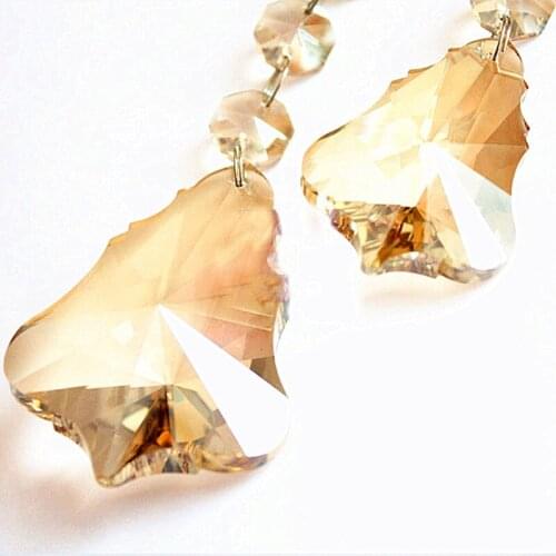 50pcs 76mm Champagne Gourd Glass Crystal Prisms Suncatcher Pendants Chandeliers Parts Spectra Lustres Lamp Hanging Drops