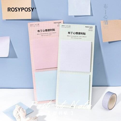 60 Sheets Kawaii Macaron Morandi Color Sticky Note Memo Pad Self-sticky Paper Sticker Message Office Supplies