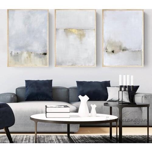 Nordic Home Decor Abstract Minimalist Grey Poster Fashion Wall Art Canvas Painting Pictures for Living Room Cuadros Decoration