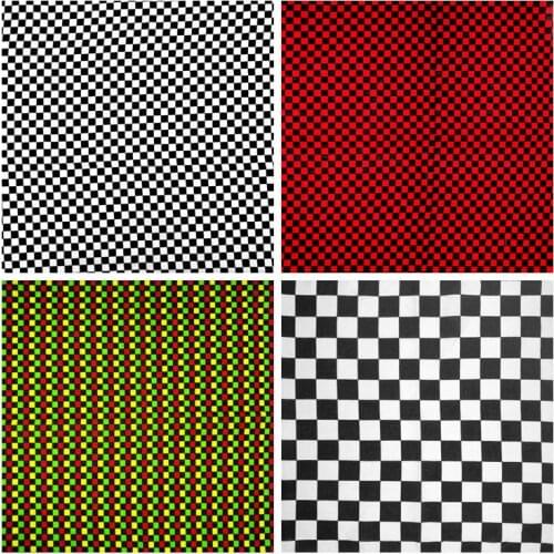 Grid Square Series 100% Cotton Hip-Hop Punk Bandana Headband Wrap Neck Wrist Wrap Band Headtie Scarf for Men/Women