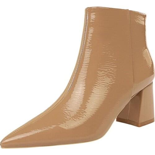 Sexy Boots Leather Boots Women Ankle Boots For Women Winter Shoes Bigtree Shoes Patent Leather Luxury Shoes Women Designer Buty