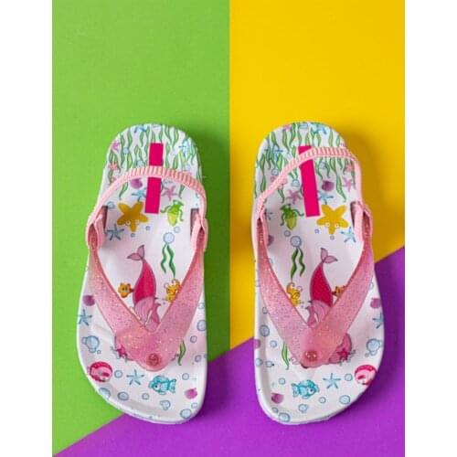 Childrens flip-flops with wovs orthopedic at home on the beach in the bathroom boy girl slippers non-slip on the beach outside