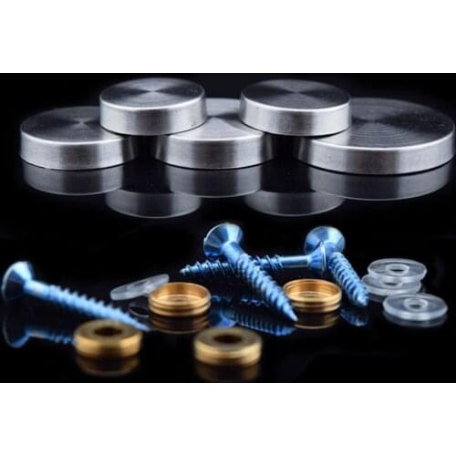 DHL Free Shipping Stainless Steel 30mm Diameter License Plate Screw Covers Caps for Balcony Glass Panels 500Pcs/lot