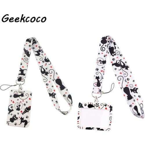 J2694 Creative Cat Lanyard Keychain Lanyards for keys Badge ID Mobile Phone Rope Neck Straps Accessories Gifts