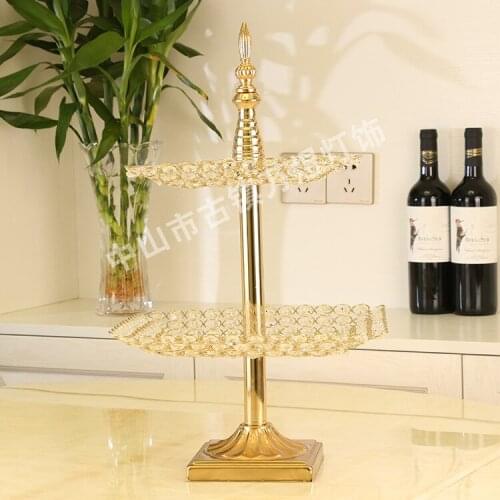 K9 crystal square mirror tray cake stand 2 tiers cupcake fruit table home decoration