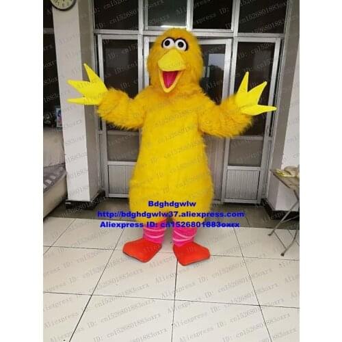 Sesame Street Yellow Big Bird Mascot Costume Adult Cartoon Character Outfit Advertising Campaign World Exposition zx1479