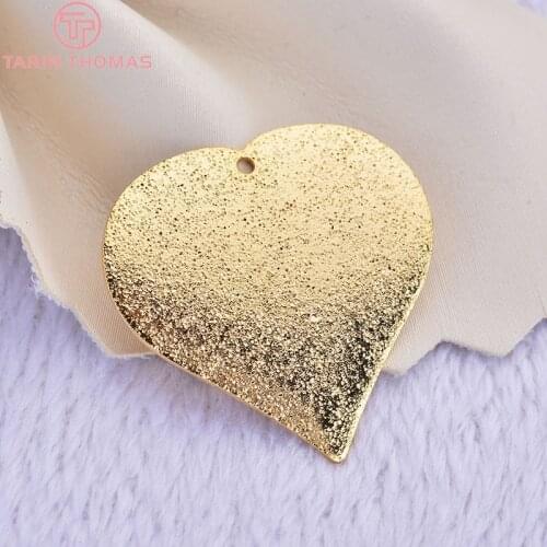 10PCS 23MM 24K Matte Gold Color Plated Brass Heart Charms Pendants for Jewelry Making Findings Accessories