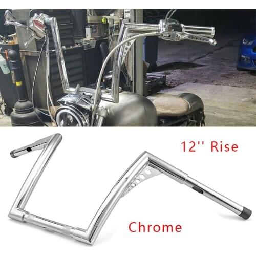 Motorcycle Accessories Chrome 12'' Ape Hanger Fat Bars 1-1/4" Handlebar For Harley Cross Bones FLSTSB With OEM Risers 2008-2011