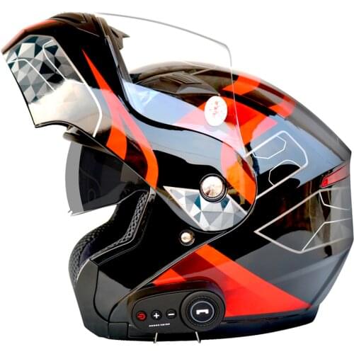 MSFH999K10 ABS Flip-Up Motorcycle Helmet Double Anti-Fog Visors Removable DIY Bluetooth Headset Detachable Liner DOT Approved