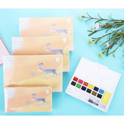 12/18/24/36 colors Transparent solid watercolor gouache paint set painting portable set watercolor paint