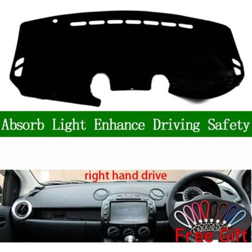 For mazda 2 2007 2008 2009 2010 2011 2012 Right Hand Drive Dashboard Cover Car Stickers Dash Mat Carpet Interior Accessories