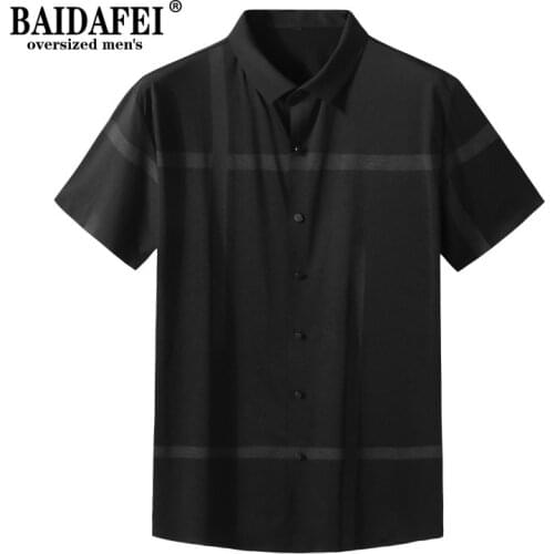 Oversized 5XL 6XL 7XL 8XL Mens business Shirts 2021 Summer New Mens Regular-fit Short-Sleeve Casual Loose Fat Shirt